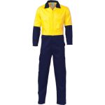 Two-Tone Yellow and Navy Blue Industrial Safety Coverall