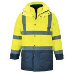 High-Visibility Neon Yellow and Navy Industrial Waterproof Parka