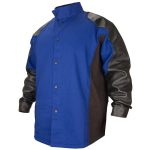 Men’s Royal Blue Flame-Retardant and Split Leather Hybrid Welder’s Jacket