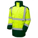 Two-Tone Yellow and Green High-Visibility Waterproof Industrial Safety Parka