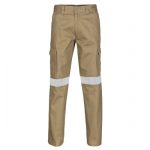 Men’s Khaki Industrial Safety Cargo Trousers with Reflective Tape