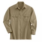 Men’s Heavy-Duty Khaki Industrial Work Shirt
