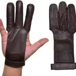 Traditional Leather 3-Finger Archery Shooting Glove