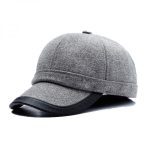 Professional Heather Gray Wool-Blend & Leather-Trim Baseball Cap
