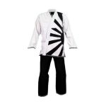 Pro-Series White & Black “Rising Sun Burst” BJJ Jiu-Jitsu Kimono (Gi)