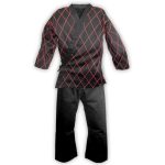 Master-Style Black & Red Diamond-Quilted Hapkido Uniform (Dobok/Gi)
