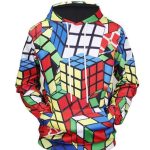 Rubik’s Cube All-Over Print Graphic Pullover Hoodie