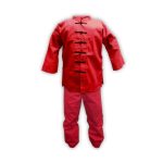 Traditional Solid Red Long-Sleeve Kung Fu & Martial Arts Uniform Set