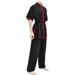 Traditional Black & Red Trim Kung Fu & Martial Arts Uniform Set