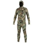 Woodland Camouflage Hooded Baselayer Suit