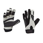 Black & Grey Striped Grip Half-Finger Sailing Gloves