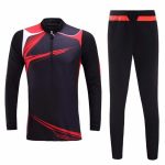 Black & Red Sublimated Quarter-Zip Athletic Track Suit