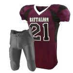 Professional Custom Maroon & Black “BATTALION 21” American Football Uniform Set