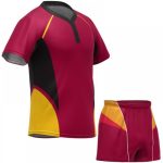 Maroon, Black & Gold Accent Rugby Kit Set