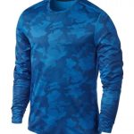 Blue Camouflage Long-Sleeve Sublimation Athletic Shirt