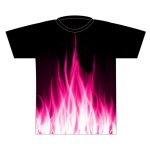 Neon Pink Flame Sublimation Print T-Shirt